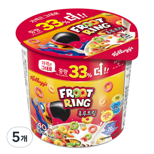 후루트링 컵 시리얼, 40g, 5개