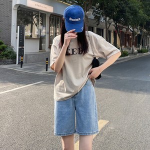 여자 여름 얇은 일자 데님 반바지 Women's Shorts