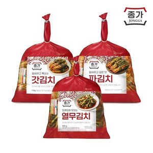 종가 종가집 갓김치 1kg + 파김치 1kg + 열무김치 900g, 1개