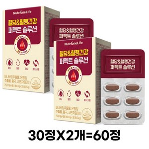 뉴트리원라이프 혈당 앤 혈행건강 퍼펙트 솔루션 24g, 30정, 2개