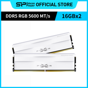 실리콘파워 Silicon Powe RGB DDR5-5600 16GB*2 CL40 PC5-44800 데스크탑 메모리 램, 화이트