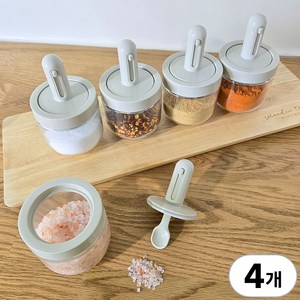 마치홈 유리 스푼 양념병 조미료통, 4개, 300ml