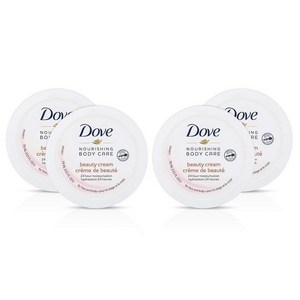 Dove 너리싱 바디 케어 페이스 핸드 및 뷰티 크림 일반 건성 피부용 로션 24시간 보습 4팩 각 병 71.7g(2.5온스), 75ml, 4개