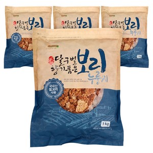 바른들식품 달구벌향기품은 보리 누룽지 1kg 국산 끓여먹는 누룽지 간식, 4개