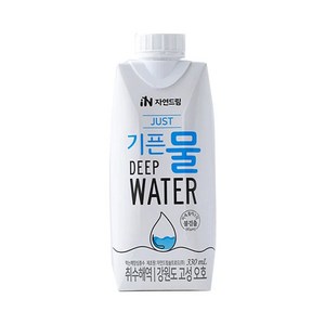 자연드림 종이팩 해양심층수 JUST 기픈물, 330ml, 18개
