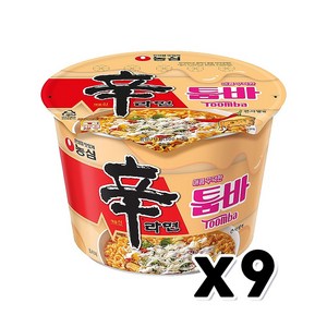 농심 신라면 툼바 큰컵사발면 113g x 9개