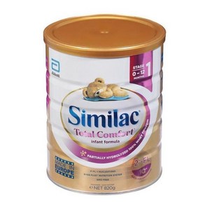 Similac Total Comfot Infant Fomula Powde 씨밀락 토탈 콤포트 인펀트 포뮬러 1단계 유아 분유, 1개, 820g