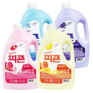 피죤 섬유유연제 2500ml 핑크+옐로+블루+퍼플 4종세트, 1세트, 2.5L