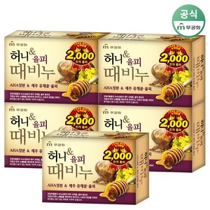 무궁화 허니율피 때비누, 90g, 5개