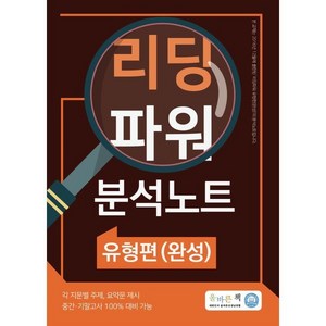 올바른책 리딩파워 유형편(완성) 분석노트, 올바른선생님연합