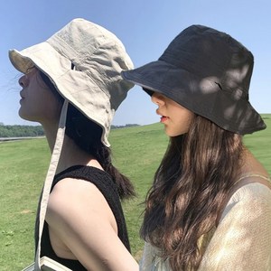 어나더뷰 2075 [1+1] 페니 스트랩 버킷햇 바스락 벙거지 여름 여행 휴양지 리본 러블리 데일리 모자