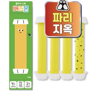 버즈몬 초파리 파리 벌레 끈끈이 퇴치 트랩, 4개, 1매입