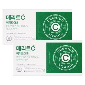 [본사] 휴온스 메리트C&B 비타민B 컴플렉스 B1 B2 B6 B12 4개월분 60포 2박스, 120g, 2개