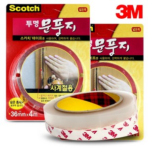 다우몰 3M 스카치 투명문풍지 4M, 2개, #2162 넓은폭(36mm)