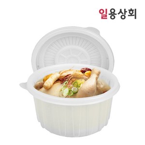 [ILYONG] 미니 탕용기 JH 158파이 중 850ml 200세트 PP 반투명 삼계탕용기, 200개, 1세트