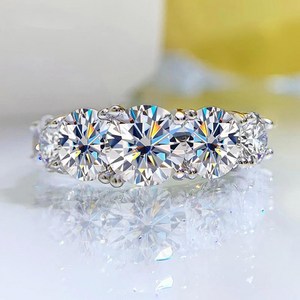 모이사나이트 반지 선물 Smyoue 18k plated 3 6ct all ring 5