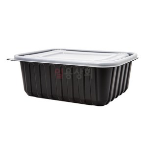 [ILYONG] 사각 찜용기 JB 431 대 2500ml 200세트 검정, 200개, 1세트