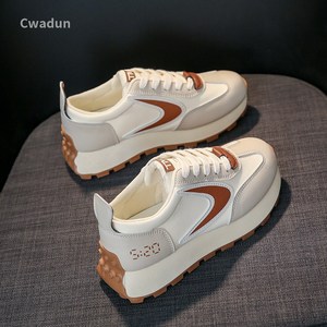 Cwadun 여성 만능 스니커즈 스트랩 키높이 슈즈