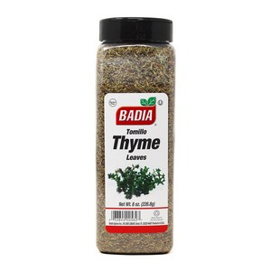 Badia 8 oz Whole Thyme Leaves/ Tomillo Enteo Gluten Fee Koshe 바디아 8 온스 통백리향 잎/ 토미요 엔테로 프리 코셔, 1개, 226g