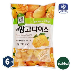 재호 냉동 망고 다이스, 6개, 1kg