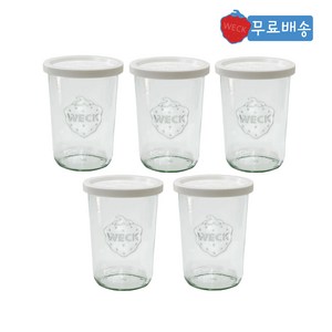 [WECK] 850ml (No743) 유리병+PE뚜껑 5개, PE밀크