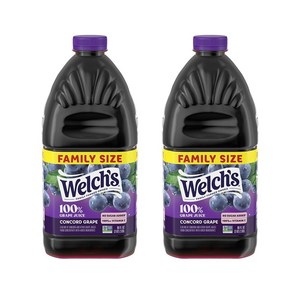 웰치스 100% 콩코드 포도 주스 2. Welch's 100% Gape Juice Concod Gape 96 fl oz Plastic Bot, 2개, 2.83L