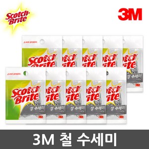 3M 스카치브라이트 MSBL-45 철 수세미 10개입 세트, 1개