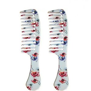 정전기 억재 잘 빗어지는 빗 일본제조, 1개, 꽃무늬