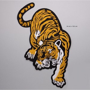 공구리 타이거 호랑이 자수 빅 와펜 패치 모티브 범내려온다 의류리폼재료 / animal tiger patch wapen motive