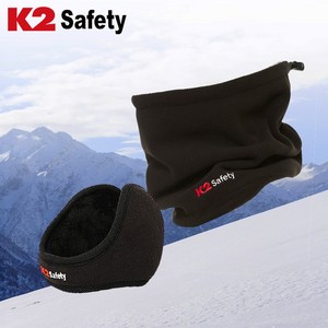 K2 Safety 방한 넥워머 + K2 Safety 방한 귀마개 1set, 블랙+블랙, FREE, 1개