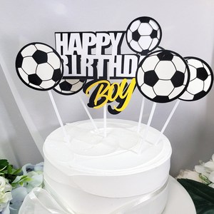 축구매니아 생일파티 소품 축구공모양 케이크장식 축구공토퍼, 1세트