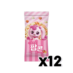 사랑의 하츄핑팝콘 딸기&바나나맛 봉지스낵 40g x 12개