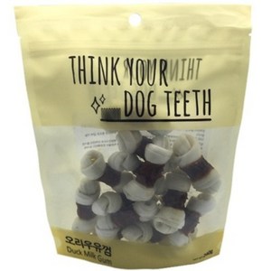 더주스 Think you dog teeth 딩고 소가죽 강아지 껌 소 15p, 혼합맛(오리/우유), 240g, 1개