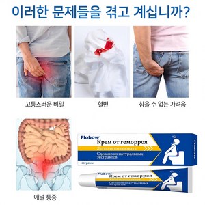 [당일발송]FLOBOW 치질 항문통증/항문가려움/항문출혈 허브 포뮬라 안전 무자극W020, 1개, 20g