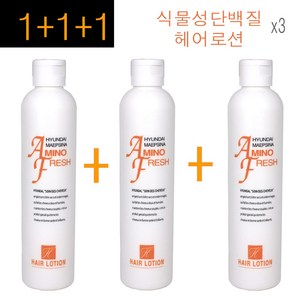 1+1+1(3개)구성~ 웰코스 현대 맵시나 아미노 후레쉬 헤어 로션 250ml /아미노산단백질성분 / 식물유래단백질/ 후레쉬향 /끈적임없이흡수되는사용감/정품, 1개