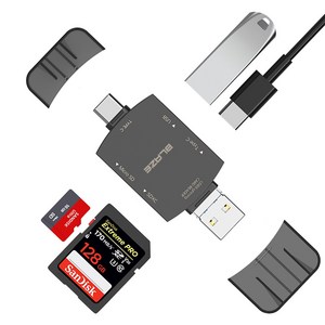 블레이즈 7in1 USB3.2 C타입 허브 멀티 카드리더기 SD CF 카드 마이크로 SD 라이트닝, SDC701, SDC701, 1개