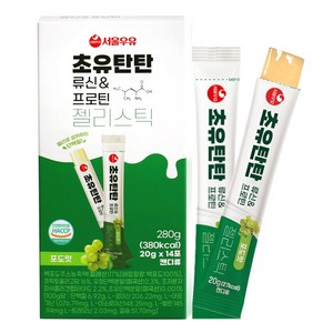 서울우유 초유탄탄 류신&프로틴 아르기닌 콜라겐 젤리스틱, 1박스, 280g