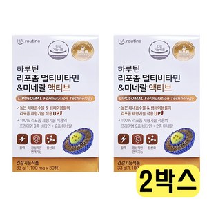 [정품] 하루틴 리포좀 멀티비타민 미네랄 액티브 1 100mg 30정 하루틴비타민 하루틴리포좀비타민, 2개
