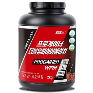 프로게이너 WPIH 2000g 초코맛 가수분해 분리유청단백질 하이드로 웨이 프로틴쉐이크 단백질보충제 식약처등록 건강기능식품, 1개, 2kg