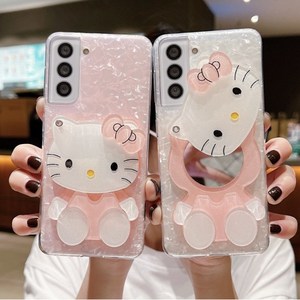 갤럭시 GALAXY S22울트라 ULTRA S22플러스 PLUS S22 고양이 거울 미러 실리콘 젤리 제이펀 휴대폰 케이스