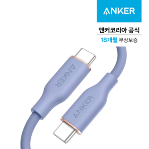 앤커 파워라인3 플로우 USB-C to C 케이블 180cm, 퍼플 그레이, 1개