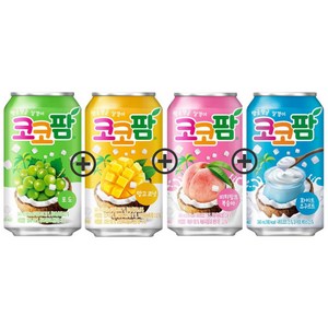 코코팜 4종 세트 (포도+망고코넛+피치핑크복숭아+화이트요구르트), 24개, 340ml