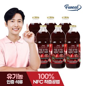 퍼니트 리얼 유기농 NFC 석류 주스 원액 석류즙 1000ml x 6병, 1L, 6개