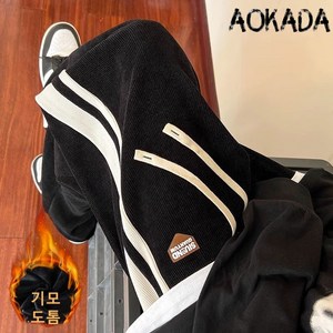 AOKADA 코듀로이팬츠 남자 겨울 와이드팬츠 도톰 밴딩 캐주얼 기모팬츠