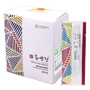 동방침 0.25x60mm 1box1000pcs 일회용침 스프링쌈지, 1박스