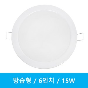 번개표 방습 매입등 6인치 15W, 10개, 주광색