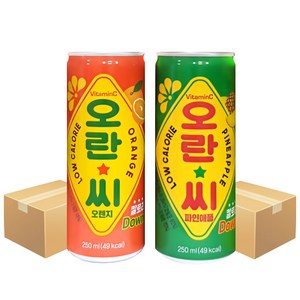 오란씨 250ml 오렌지 30캔 + 파인애플 30캔 (총60캔), 60개