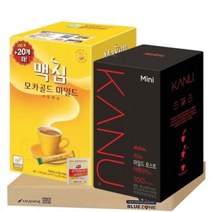 [블루존] 맥심 모카골드 마일드 170티+카누 미니 마일드 로스트 아메리카노100티 티백, 900mg, 1개, 100개
