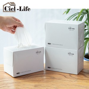 CIEL LIFE 먼지없는 천연펄프 각티슈 코편한 티슈 휴지 미용티슈 갑티슈, 6개, 250매