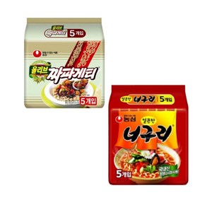 농심 얼큰한 너구리 120g 5개 + 짜파게티 140g 5개 세트, 1개